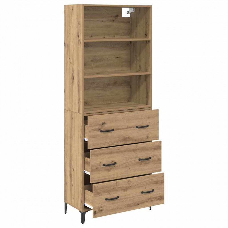 Highboard z szufladą Dąb rzemieślniczy 69,5 x 34 x 180 cm