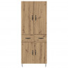 Highboard 2 pcs Dąb rzemieślniczy Drewno inżynieryjne i szkło