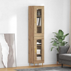 Highboard 2 pcs Dąb rzemieślniczy Szkło