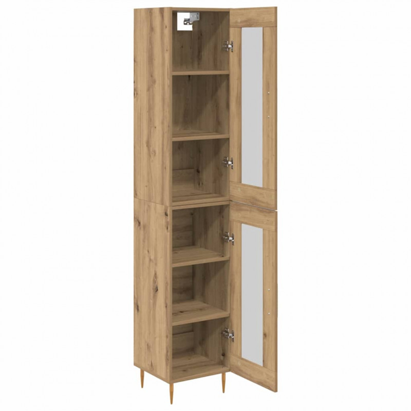 Highboard 2 pcs Dąb rzemieślniczy Szkło