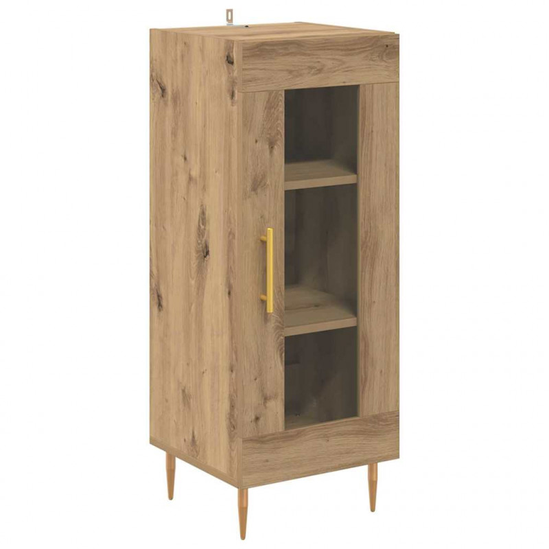 Highboard 2 pcs Dąb rzemieślniczy Szkło