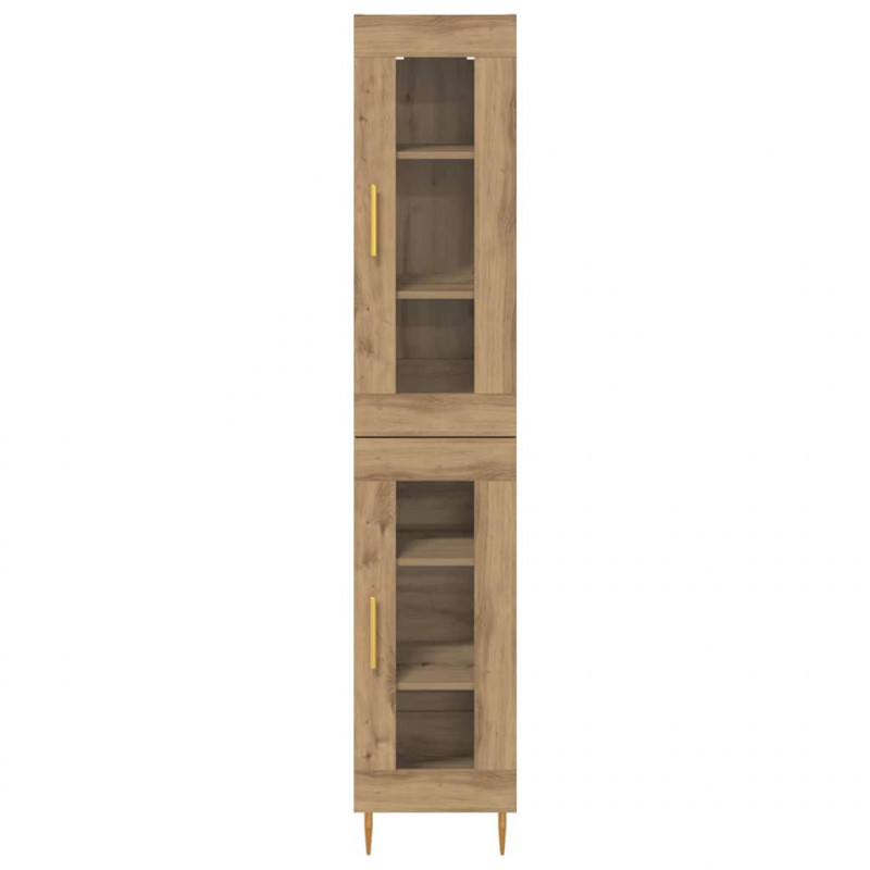 Highboard 2 pcs Dąb rzemieślniczy Szkło