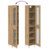 Highboard 2 pcs Dąb rzemieślniczy Szkło