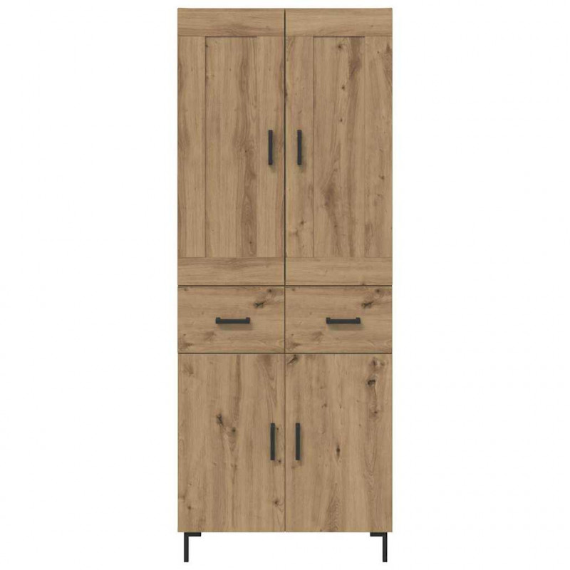 Highboard 2 pcs Dąb rzemieślniczy Materiał drewnopochodny
