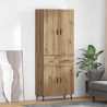 Highboard 2 pcs Dąb rzemieślniczy Drewno inżynieryjne i szkło