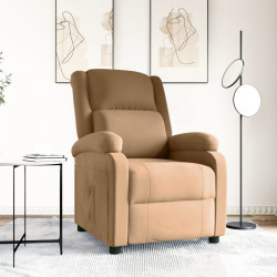 Fotel rozkładany, brązowy, obity aksamitem