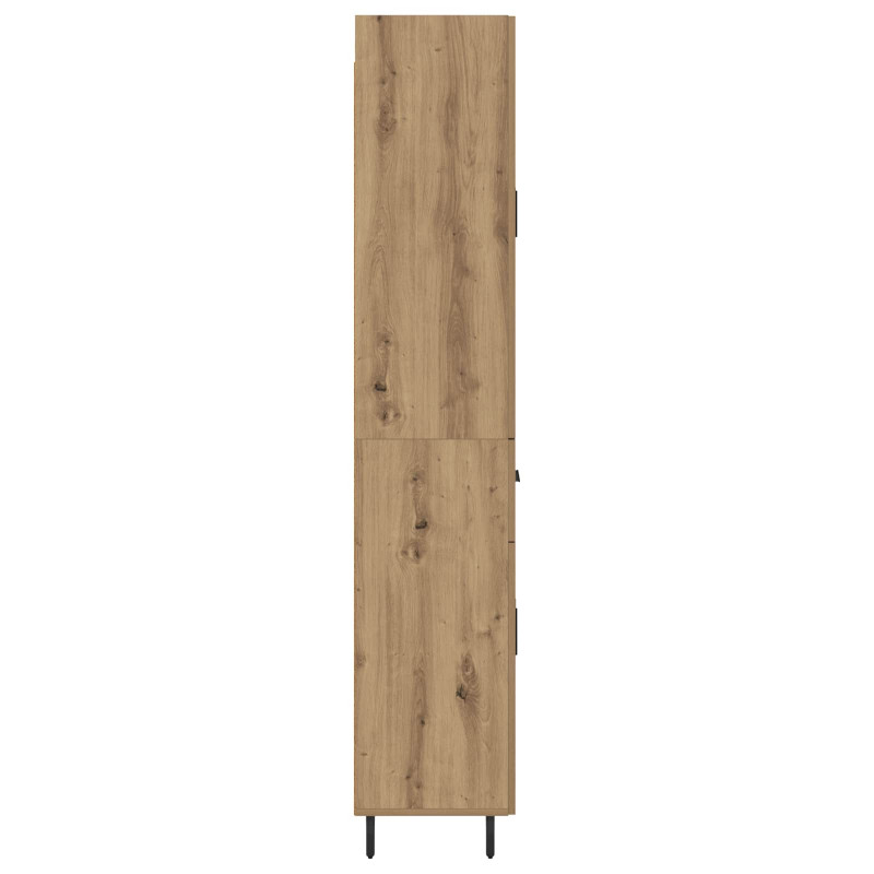 Highboard 2 pcs Dąb rzemieślniczy Drewno inżynieryjne i szkło