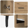 Highboard 2 pcs Dąb rzemieślniczy Drewno inżynieryjne i szkło