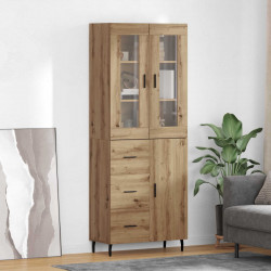 Highboard 2 pcs Dąb rzemieślniczy Materiał drewnopochodny