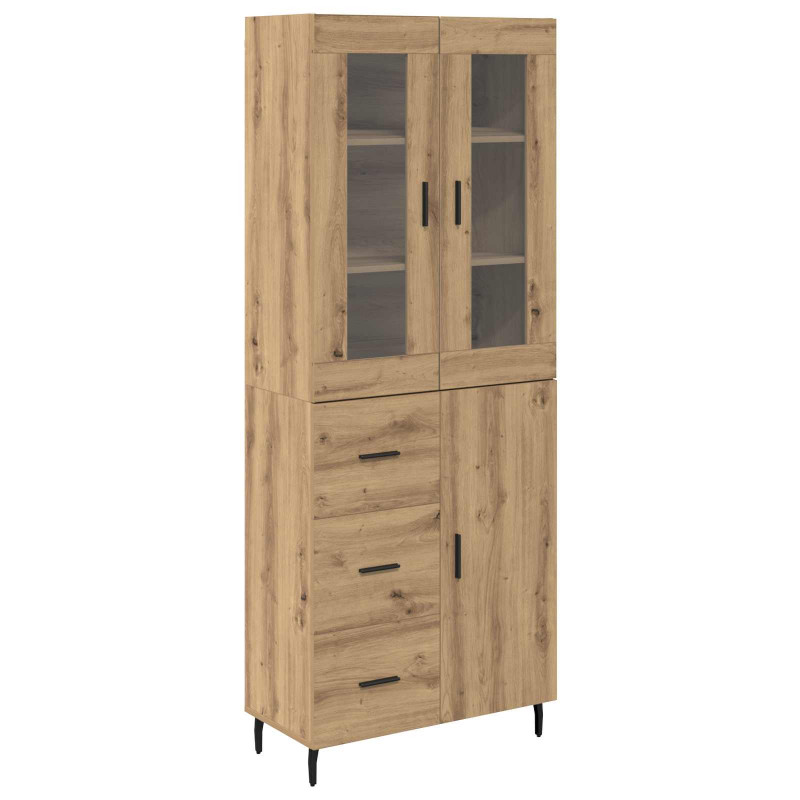 Highboard 2 pcs Dąb rzemieślniczy Materiał drewnopochodny