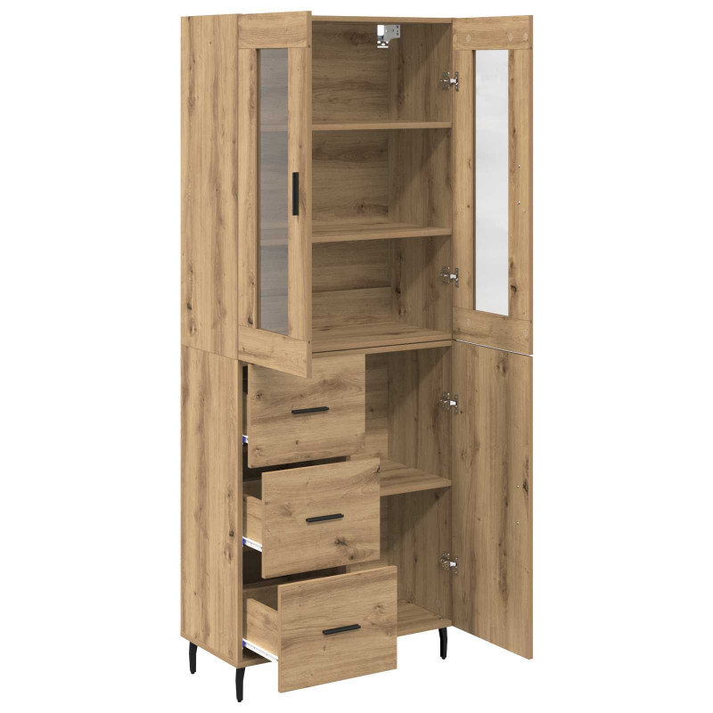Highboard 2 pcs Dąb rzemieślniczy Materiał drewnopochodny