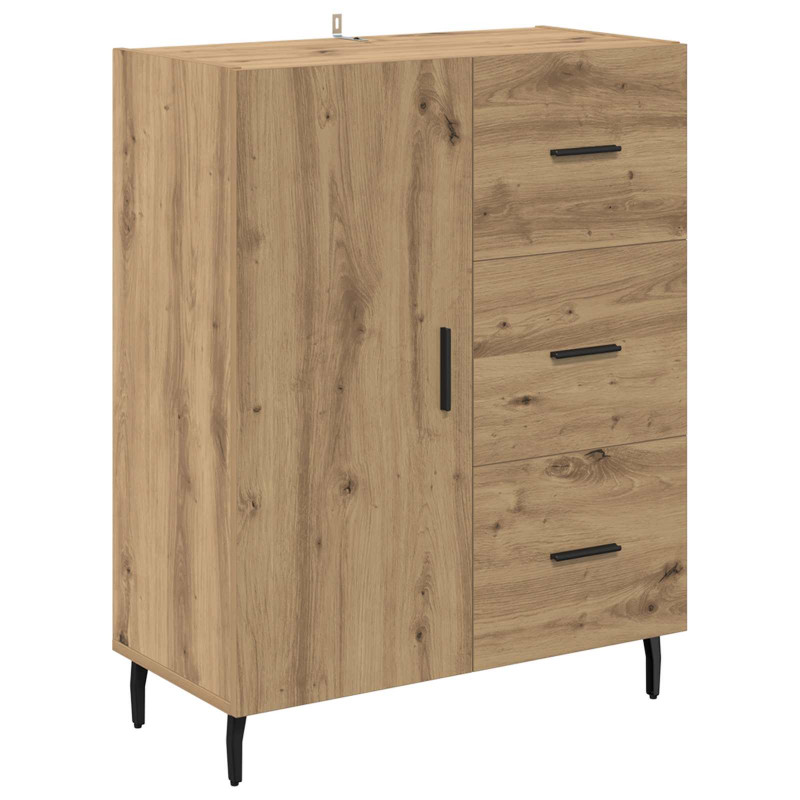 Highboard 2 pcs Dąb rzemieślniczy Materiał drewnopochodny