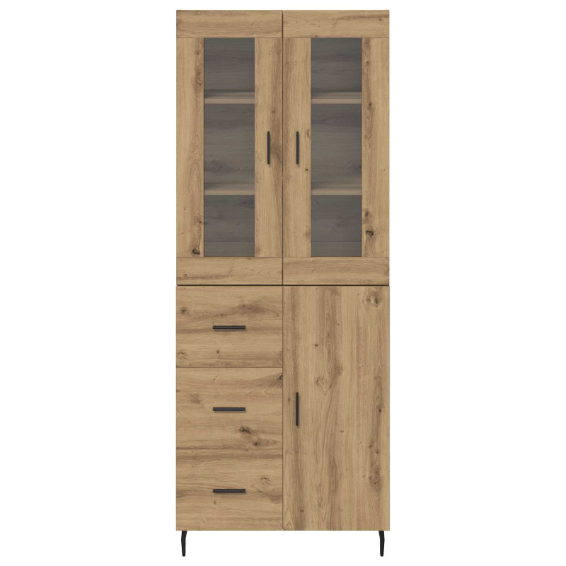 Highboard 2 pcs Dąb rzemieślniczy Materiał drewnopochodny