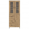 Highboard 2 pcs Dąb rzemieślniczy Materiał drewnopochodny