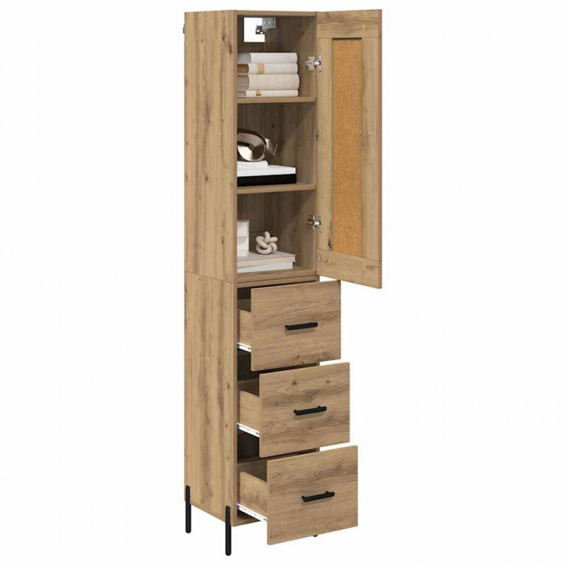 Highboard z szufladą Dąb rzemieślniczy 34,5 x 34 x 180 cm