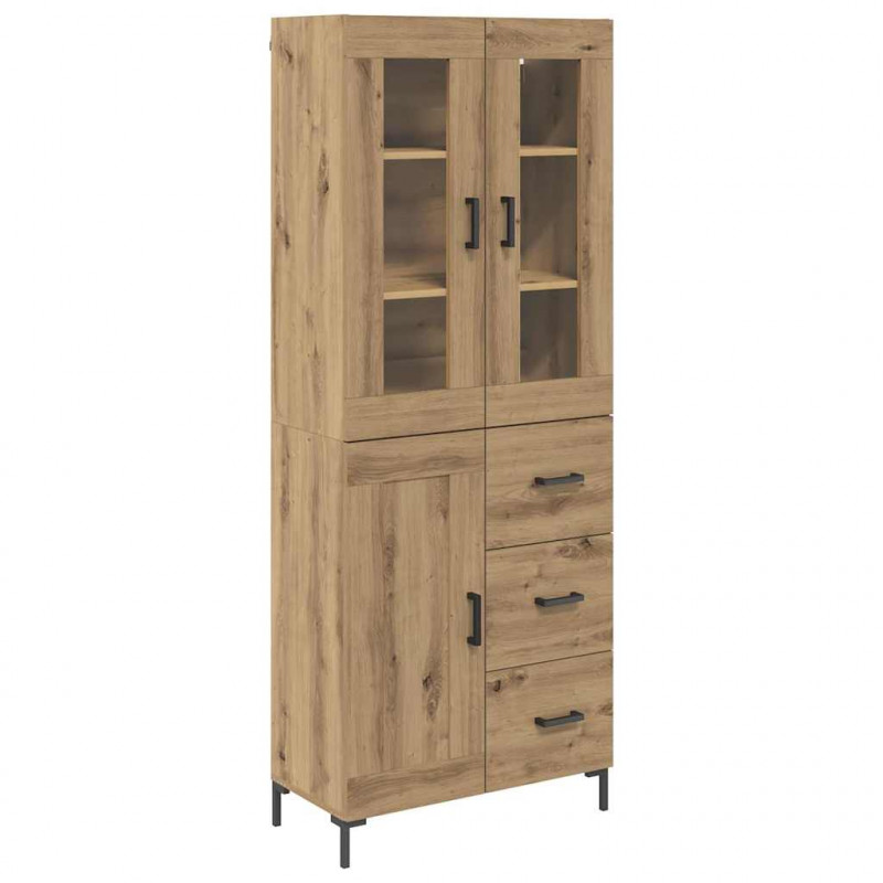 Highboard 2 pcs Dąb rzemieślniczy Materiał drewnopochodny