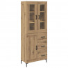 Highboard 2 pcs Dąb rzemieślniczy Materiał drewnopochodny