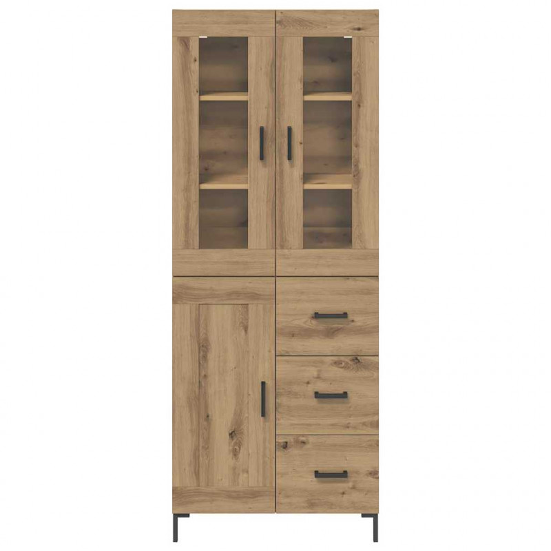 Highboard 2 pcs Dąb rzemieślniczy Materiał drewnopochodny