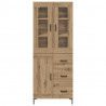 Highboard 2 pcs Dąb rzemieślniczy Materiał drewnopochodny