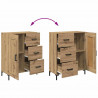 Highboard 2 pcs Dąb rzemieślniczy Materiał drewnopochodny