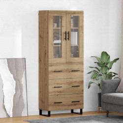 Highboard 2 pcs Dąb rzemieślniczy Materiał drewnopochodny