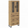Highboard 2 pcs Dąb rzemieślniczy Materiał drewnopochodny