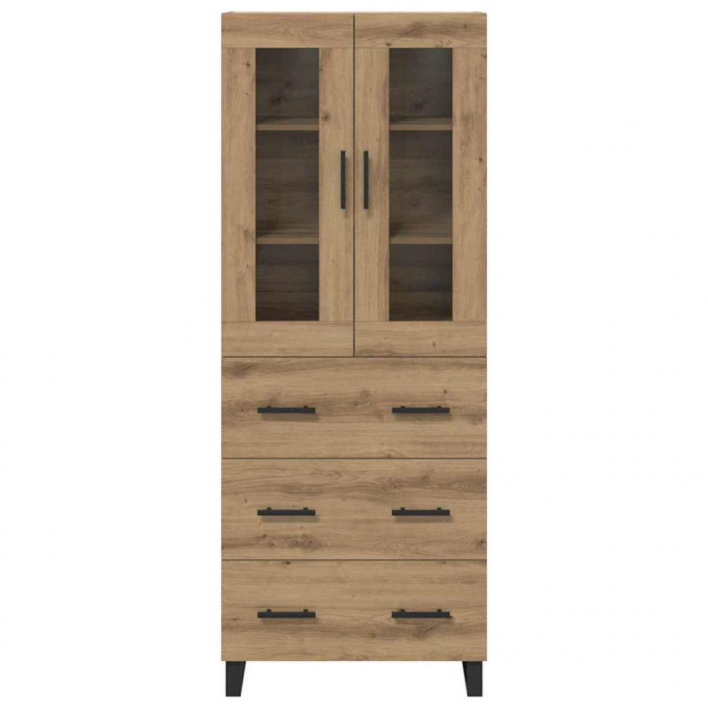 Highboard 2 pcs Dąb rzemieślniczy Materiał drewnopochodny