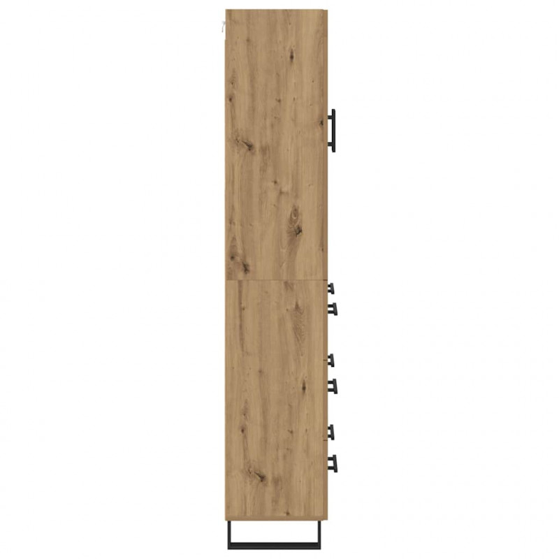 Highboard 2 pcs Dąb rzemieślniczy Materiał drewnopochodny