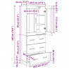 Highboard 2 pcs Dąb rzemieślniczy Materiał drewnopochodny