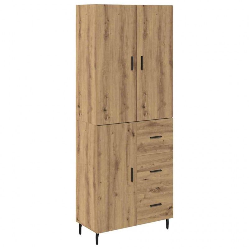 Highboard 2 pcs Dąb rzemieślniczy Materiał drewnopochodny