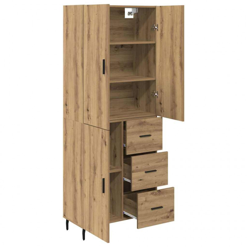 Highboard 2 pcs Dąb rzemieślniczy Materiał drewnopochodny