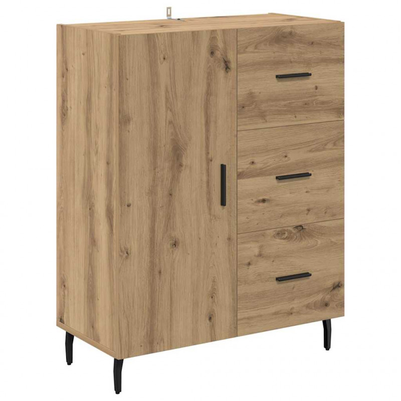 Highboard 2 pcs Dąb rzemieślniczy Materiał drewnopochodny