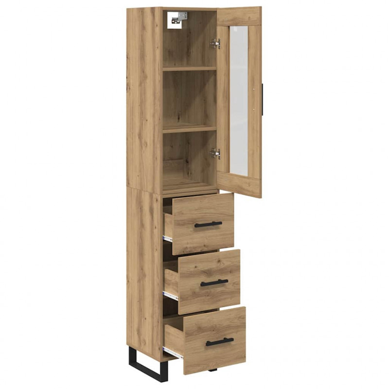 Highboard z szufladą Dąb rzemieślniczy 34,5 x 34 x 180 cm