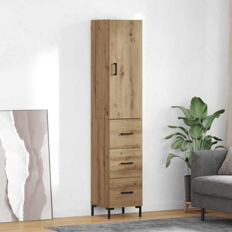 Highboard z szufladą Dąb rzemieślniczy 69,5 x 34 x 180 cm