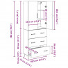 Highboard 2 pcs Dąb rzemieślniczy Drewno inżynieryjne i szkło