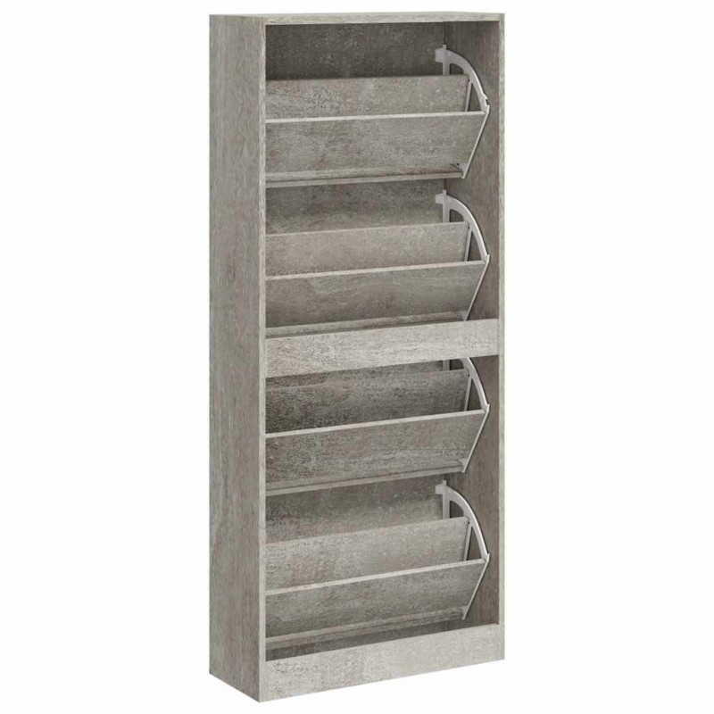Szafka na buty, szarość betonu, 63x24x147 cm