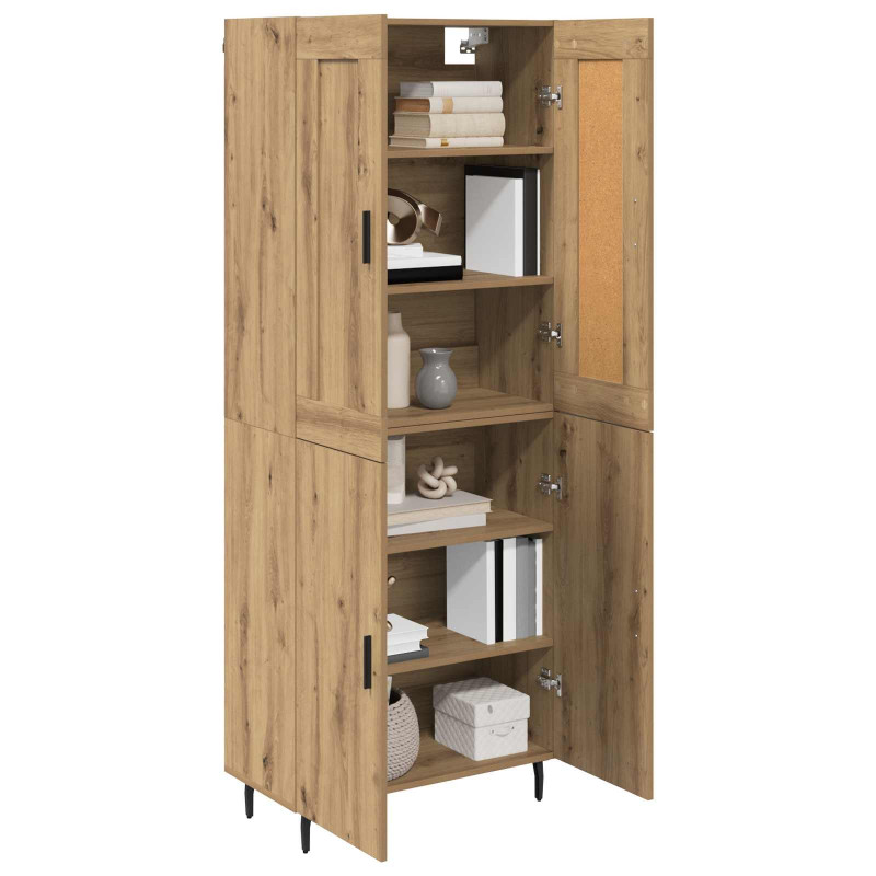 Highboard 2 pcs Dąb rzemieślniczy Materiał drewnopochodny