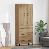 Highboard z szufladą 2 pcs Dąb rzemieślniczy 69,5 x 34 x 180 cm