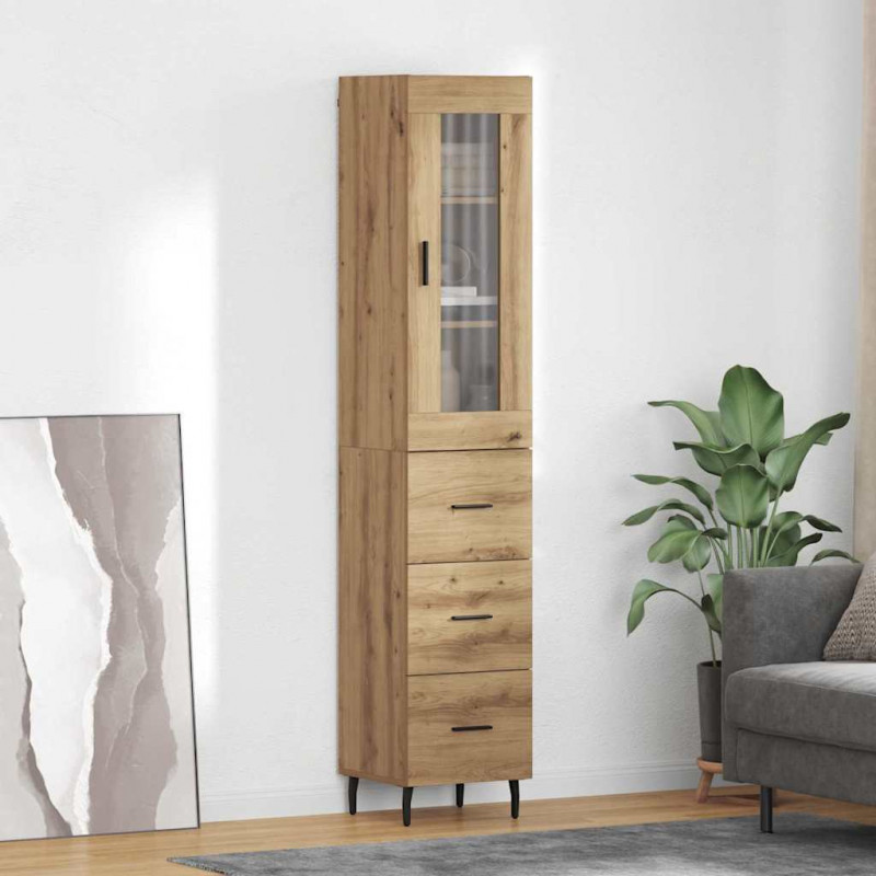 Highboard z szufladą Dąb rzemieślniczy 34,5 x 34 x 180 cm