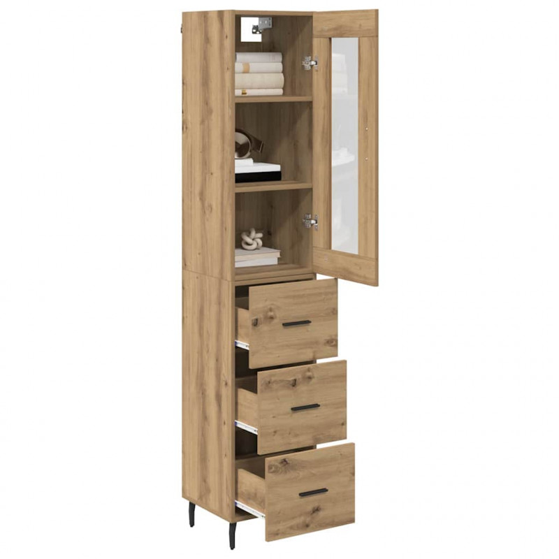 Highboard z szufladą Dąb rzemieślniczy 34,5 x 34 x 180 cm