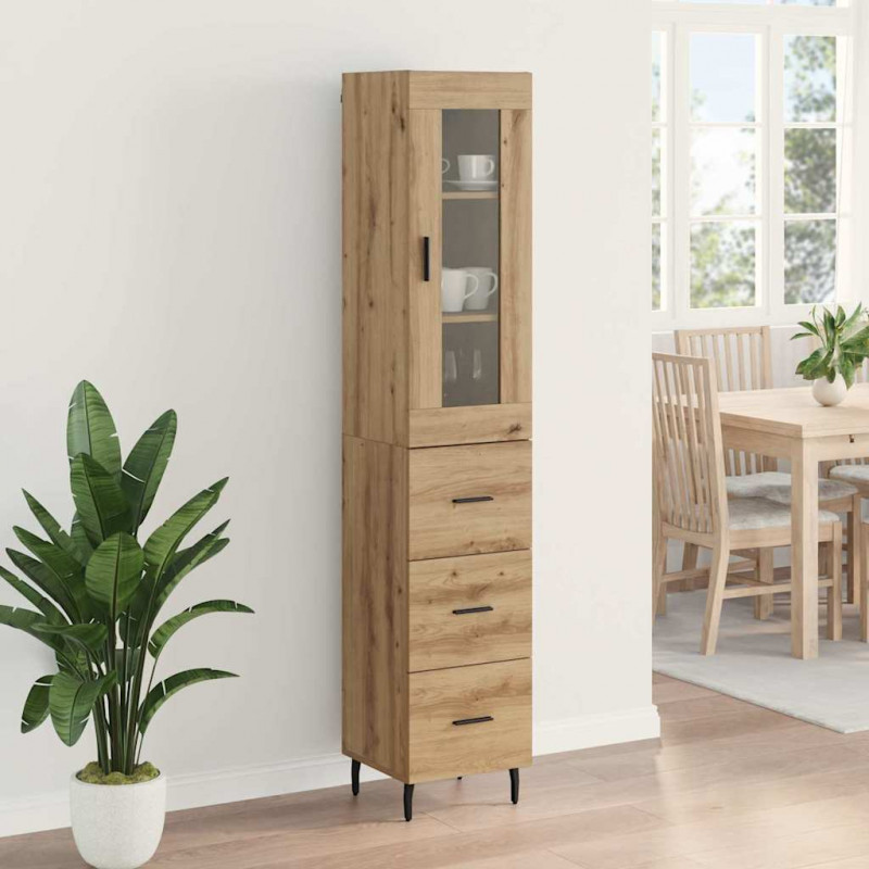 Highboard z szufladą Dąb rzemieślniczy 34,5 x 34 x 180 cm