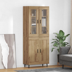 Highboard 2 pcs Dąb rzemieślniczy Materiał drewnopochodny