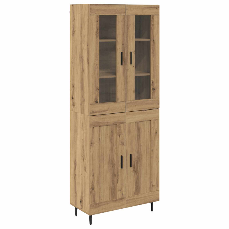 Highboard 2 pcs Dąb rzemieślniczy Materiał drewnopochodny