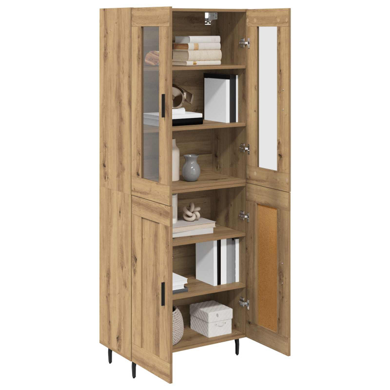 Highboard 2 pcs Dąb rzemieślniczy Materiał drewnopochodny