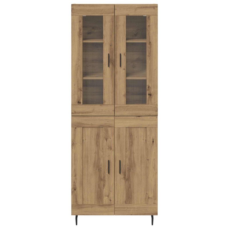 Highboard 2 pcs Dąb rzemieślniczy Materiał drewnopochodny