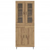 Highboard 2 pcs Dąb rzemieślniczy Materiał drewnopochodny