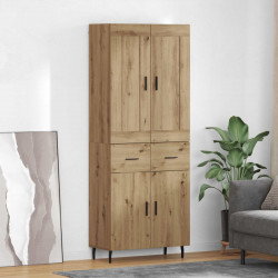 Highboard 2 pcs Dąb rzemieślniczy Materiał drewnopochodny