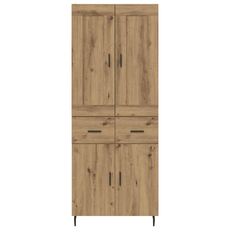 Highboard 2 pcs Dąb rzemieślniczy Materiał drewnopochodny