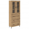 Highboard 2 pcs Dąb rzemieślniczy Materiał drewnopochodny
