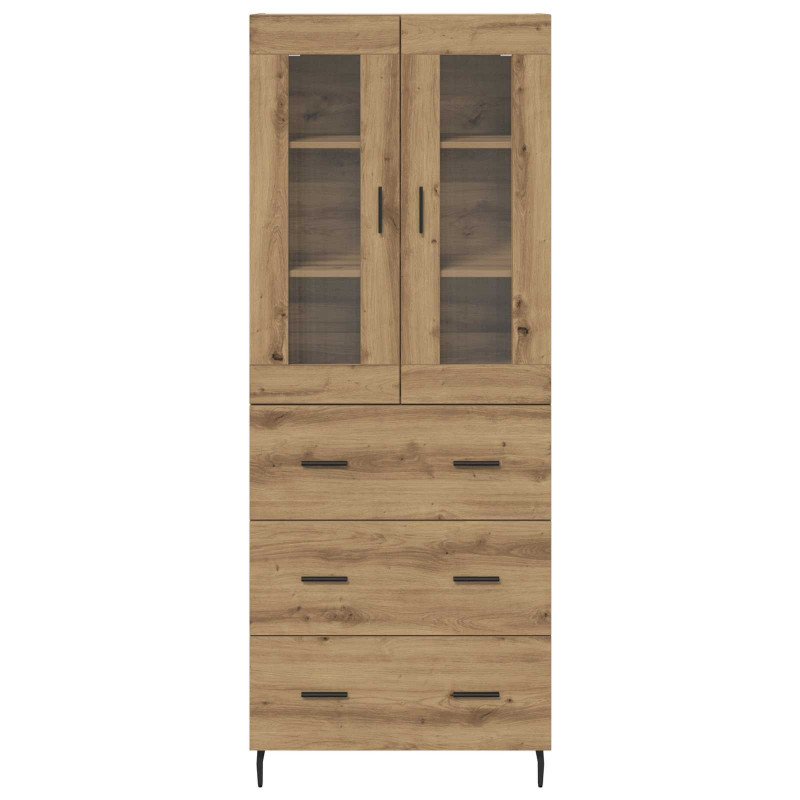 Highboard 2 pcs Dąb rzemieślniczy Materiał drewnopochodny